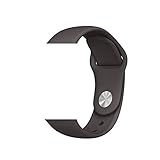 Huanlong New Soft Silicone Sport Style Replacement Iwatch Strap Band for Apple Wrist Watch Series 1 Series 2 (Cocoa 38mm S/M)