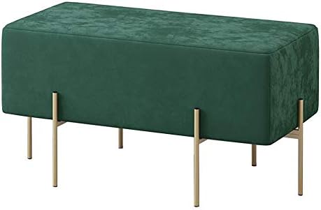 DALL Footstool Gold Metal Legs Modern Square Sofa Stool Muti-Functional Bed End Stool Home Decoration Living Room (Color : Green, Size : 87ร38ร43cm)