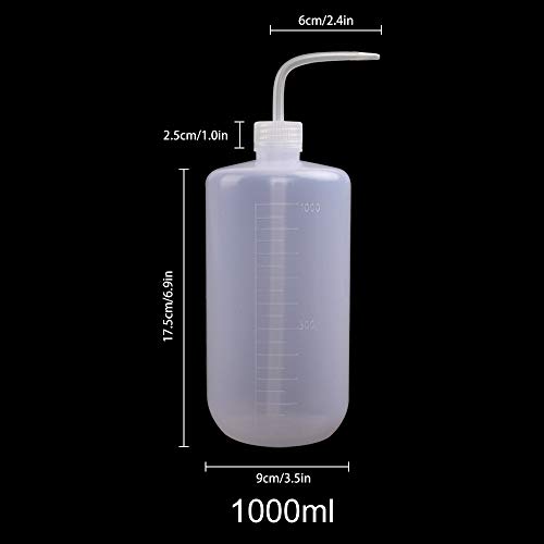 SUPERLELE 6pcs LDPE Safety Wash Bottle, 250ml 500ml 1000ml Plastic Squeeze Tattoo Bottle Medical Squirt Wash Bottle