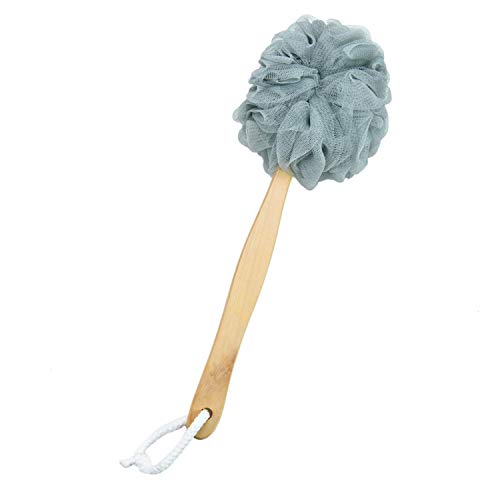 Pomeat 4 PCS Bath Loofah with Long Handle Wooden Shower Body Brush for Health and Beauty