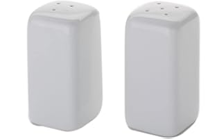 American Metalcraft Square Ceramic Salt & Pepper Shakers (Set of 2),White
