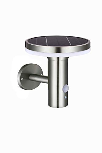Velamp Devils Applique LED a Ricarica Solare. 600 Lumen, con rilevatore di Movimento. Impermeabile IP44, per Giardino, Patio, Balcone, terrazzo, Silver