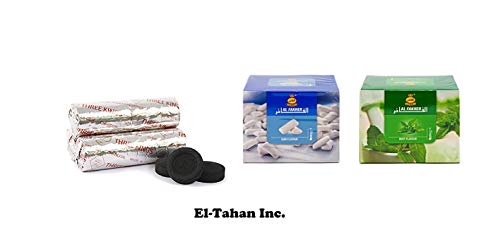 3 Roll Three Kings Charcoal with 2 Pack Al Fakher Shisha 250gm Molasses - Non Tobacco Flavour Hookah Water Pipe