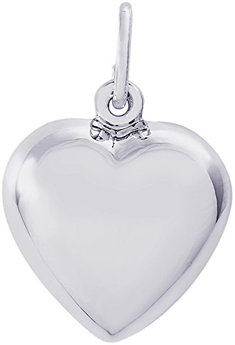 Rembrandt Puffy Heart Charm - Metal - Sterling Silver