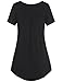 Bebonnie Womens Blouses, Womans Henley Tunic Lightweight Ladies Shirt Short Sleeve Tee Black XXXL