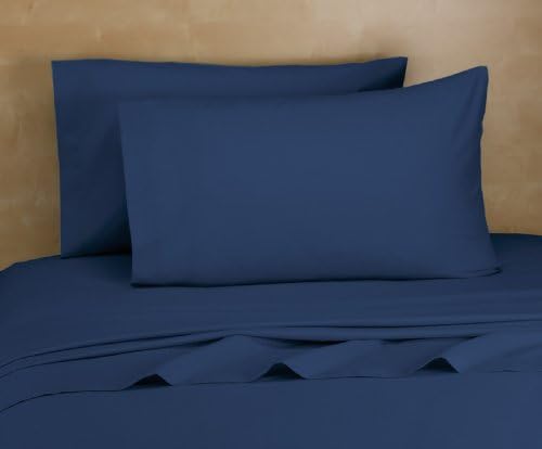 Royale Home 200 Thread Count Cotton Rich Sheet Set, Twin X-Long, Navy