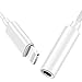 Headphone Adaptor for iPhone Adaptor to 3.5mm Converter Earphone Adaptor for iPhone 7/7 Plus Accessories Headphone Cable Splitter Audio Jack Headphone Cable Earbud Adapter Support iOS12