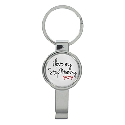 Love My Step Mummy on White Cap Remover Keyring with Free Gift Box