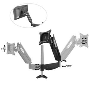 Suptek Height Adjustable Computer Monitor Desk Stand Mount Bracket for One LCD Flat Screen Monitor, VESA 75 and 100 Compatible with 13-30'' Screens, Gas Spring, Full Motion up to 22lbs Black MD5411B - Thumbnail 3