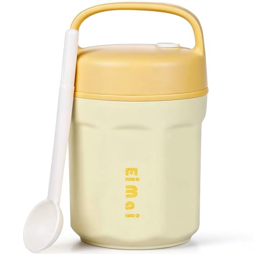 Purilit design Food Jar and Spoon- Stainless Steel Food Lunch Container Wide Mouth Screw On Lid Leakproof Soup Yogurt Storage for School Office Travel Outdoors, 20OZ - Used condition - US$7.99