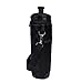 Vina 2 Bottle Wine Tote Bag, Insulated Black Grid Wine or Beer Cooler Carrier Case with Shoulder Strap + Free Corkscrew, Wine Gift Bag for Travel and Picnic, Black