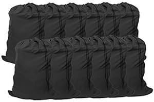 YETHAN Extra Large Laundry Bag 12 Pack, Travel Laundry Bags with Drawstring Closure, 30"x40", for college, dorm and apartment dwellers (12PCS Black)