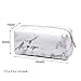 HP95 Multifunction Marble Makeup Pouch Zipped Travel Cosmetic Brush Bag Marble Pencil Pen Pouch Case Stationery Bag (B)