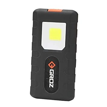 Groz Portable Pocket-Sized COB LED Flashlight with Magnetic Clip | 150 lumens, 3 Watts | Best Torch for Work, Emergencies, Automobile Repairs, Camping, Hiking, etc.| LED/140