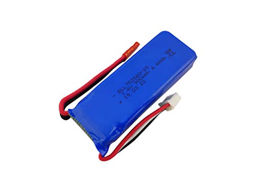 Fytoo 7.4V 900mAh Lithium Battery for XK X520 XK X420 Six-Channels brushless aileron 3D Stunt Helicopter Accessories high Rate Aircraft Model Battery (2PCS) - Thumbnail 3
