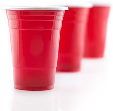 100 Red Party Cups | 16 oz | Party Cup, Made of Plastic, for Cold Drinks, 16 Oz/ 455 ml Capacity by DELIAWINTERFEL