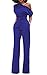 Nulibenna Womens Solid Off Shoulder Short Sleeve Jumpsuit Long Pants Party Romper Belted