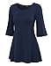 Lock and Love Sleeve Pullover Tunic Top L NAVY