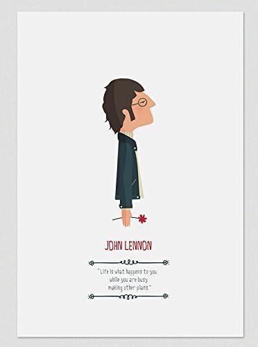 Print “John Lennon". Available in two sizes: A4 / A3. Included a quote from The Beatles component.