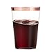 Munfix 100 Rose Gold Plastic Cups 10 Oz Clear Plastic Cups Tumblers Rose Gold Rimmed Cups Fancy Disposable Wedding Cups Elegant Party Cups with Rose Gold Rim