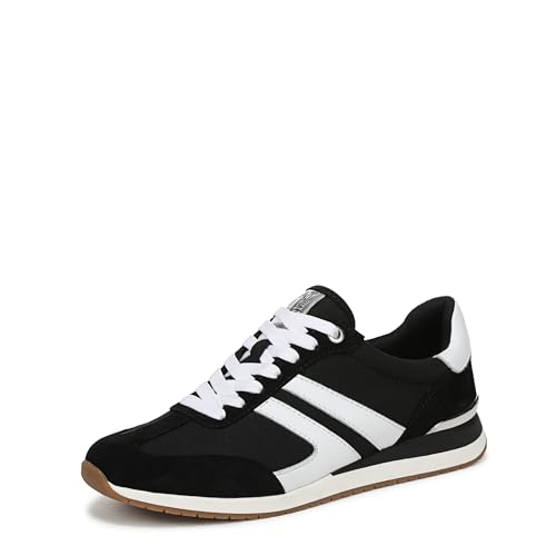 Naturalizer Women's Lorena Lace Up Trainers, Wide Fit, Black/White, UK 5