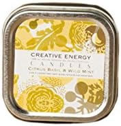 Organic 2 in 1 Body Lotion Candle, All Natural Scented Candles (Citrus Basil &amp; Wild Mint) Soy Wax Aromatherapy Candle -Sm Tin 3.5 oz- Hand Made in the USA by Creative Energy Candles