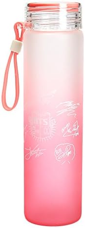 SuieZ BTS Bangtan Boys Twice Gradient Frosted Glass Cups Portable Travel Mug Coffee Mug Water Bottle Lemon Cup Creative Gift Pink-1