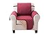 Deluxe Reversible Chair Slipcover Recliner Furniture Protector, Seat Sofa, Loveseat, Couch Quilted, Anti-Slip 2 Inch Strap, Machine Washable, Slip Cover Throw for Pets Dogs Cats, Kids - Burgundy/Taupe