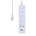 GreatYakonn 3-Outlets Surge Protector Power Strip with 2 High Speed USB Charger Extension Cord 2000W/15A for iPhone 7/6/6s plus iPad Air Mini Samsung Smartphone Tablet Laptop(6Ft Cord,White)