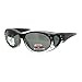 Polarized Fit Over Glass Sunglasses Womens Rhinestone Oval Frame Black Ombre