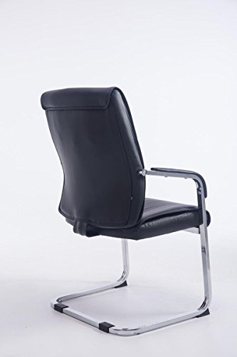 CLP-Sedia-Cantilever-XXL-con-braccioli-Anubis-Sedia-Visitatore-in-Similpelle-Sedia-a-Slitta-con-capacit-di-Carico-Fino-a-260-kg-Sedia-a-Sbalzo-Imbottita-per-Sale-dattesa-Nero
