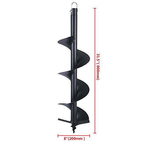 YesHom 8" Earth Auger Bit Fence Post Hole Digger Drill Bit for Gardening DIY Projects - Thumbnail 4