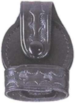 Stallion Leather BCH-1 Black Plain Bikini Style HandCuff Holder With Nickel HW