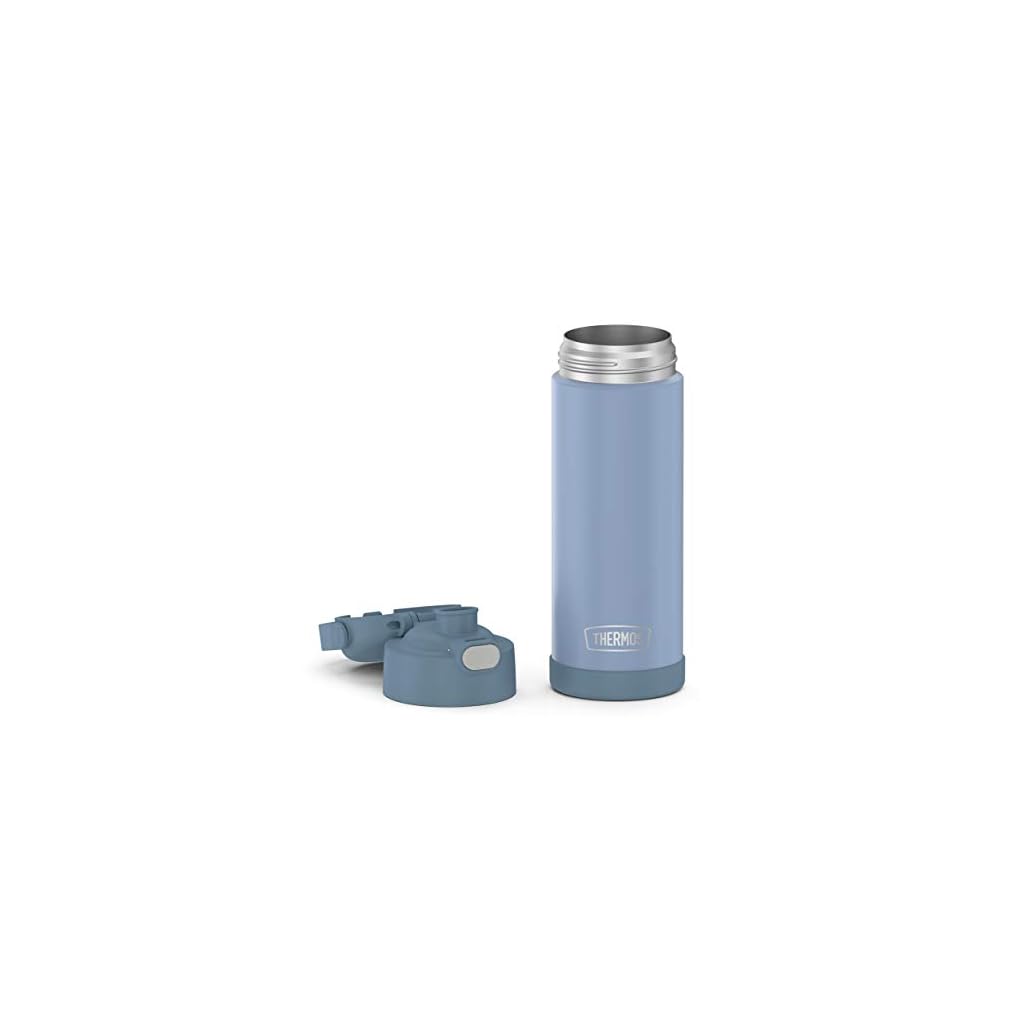 THERMOS FUNTAINER 16 Ounce Stainless Steel Vacuum Insulated Bottle with Wide Spout Lid, Denim