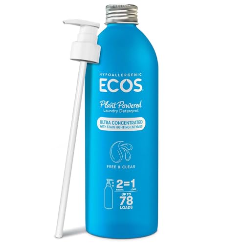 ECOS Ultra Concentrated Liquid Laundry Detergent, Sustainable Aluminum Bottle,…