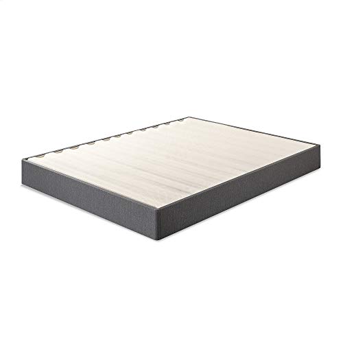 ZINUS Upholstered Metal Box Spring with Wood Slats / 7.5 Inch Mattress