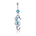 Power Wing Belly Button Rings Dangle Sexy for Women,Navel Rings Set Surgical Steel Barbell Jewelry (Blue-set)