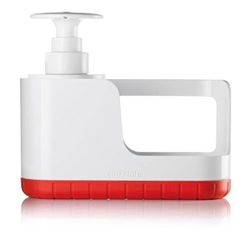 Guzzini My Kitchen Sink Tidy Caddy with Soap Dispenser, 7-1/2-Inches, Red