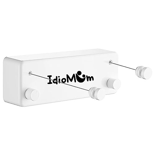 Idiomum Double Retractable Clothesline Indoor Outdoor 13.8 ft (2X) Heavy Duty Laundry Line with Stainless Steel String - Clothesline Retracting Indoor - Clothes Drying Line Holds up to 44 lb
