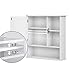 VASAGLE Mirror Cabinet, Bathroom Wall Storage Cabinet, Medicine Cabinet with Adjustable Shelf and 3 Open Compartments, 23.6 x 7.0 x 25.2 Inches, Wooden, White UBBC23WT