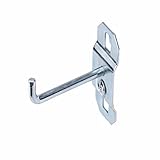 Triton Products 51219 LocHook  2-Inch Single Rod 90-Degree Bend 3/16-Inch Diameter Zinc Plated Steel Pegboard Hook for LocBoard, 5-Pack