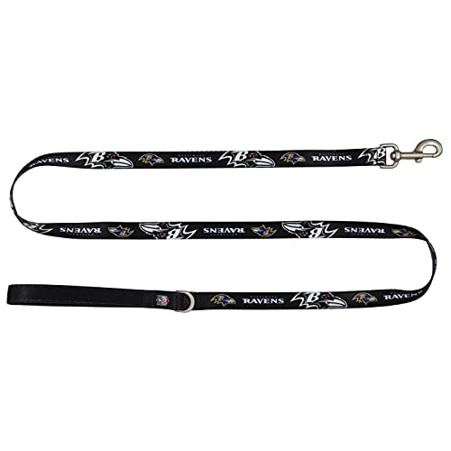 Littlearth NFL Baltimore Ravens Pet Premium Lead, Team Color, Inch