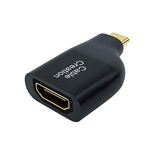 USB C to HDMI Mini Adapter, CableCreation Portable Type C to HDMI Female 4K Aluminum Converter, Thunderbolt 3 Compatible for MacBook Pro 2019/2018, Galaxy S9/8, Surface Book 2, XPS 13, Black