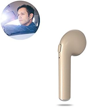 Bluetooth Earbud,Langxian Wireless Bluetooth V4.1 Earpiece Simultaneously Work with Two Device,Hand-free In Ear noise Cancelling Earphone Apply to Smartphone (Gold Right ear)