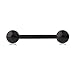 Ruifan 316L Stainless Steel Tongue Nipple Shield Barbell Ring Bar Body Piercing Retainer 14G 12mm 2PCS (Black)