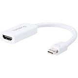 Mini DisplayPort (Thunderbolt Port Compatible) Mini DP 1.2 to HDMI 1.4 Adapter support 3840*2160P@30Hz video transmission Lumsing made for Mac Book, Imac and More, DP v1.2 Support 4Kx2K in White