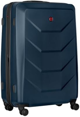 Prymo Large Valise Rigide à 4 roulettes, Trolley, Grand Format, 93 (107) l, Serrure de sécurité, Femmes Hommes, Voyages Vacances, Bleue, 653634