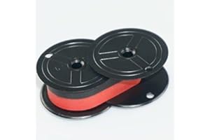 New Universal Black and Red Printing Calculator Ribbon Spools With Dark Print Quality (3-Pack Deal) GRC E201BR