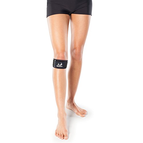 correa de rodilla hipoalergénica ajustable con cojín de gel para tendinitis rotuliana, osgood-schlatter y alivio del dolor femororrotuliano, por bioskin 