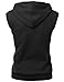 Xpril Basic Solid Cotton Based Zipper Vest Hoodie Black Size XL